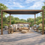 Voir la diapositive 5 : CONCEPT USINE Pergola bioclimatique structure et lames orientables en aluminium effet bois 4x3m RHODES