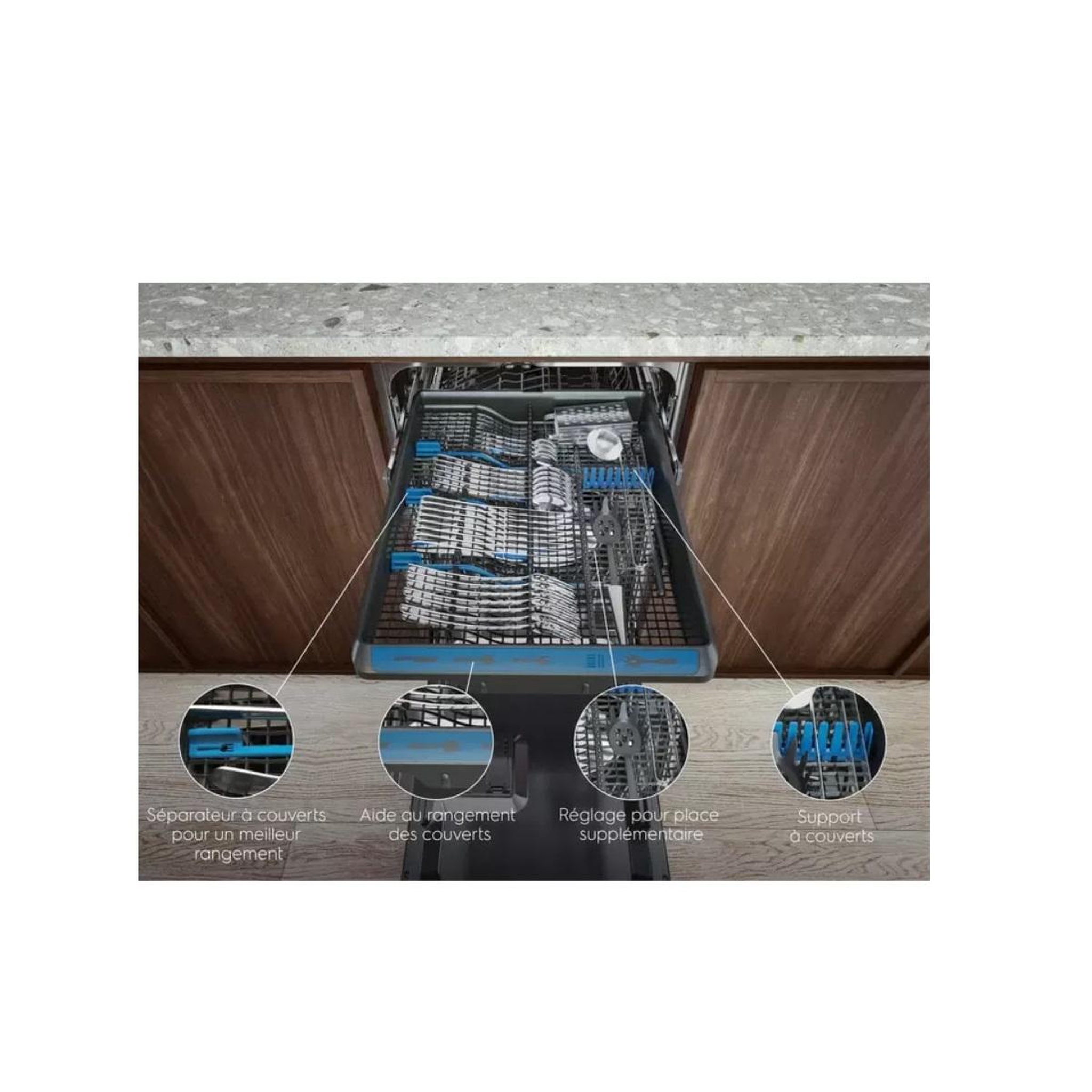 Voir la diapositive 5 : ELECTROLUX Lave-vaisselle 45cm 10 couverts 44db tout intégrable - eem43200l