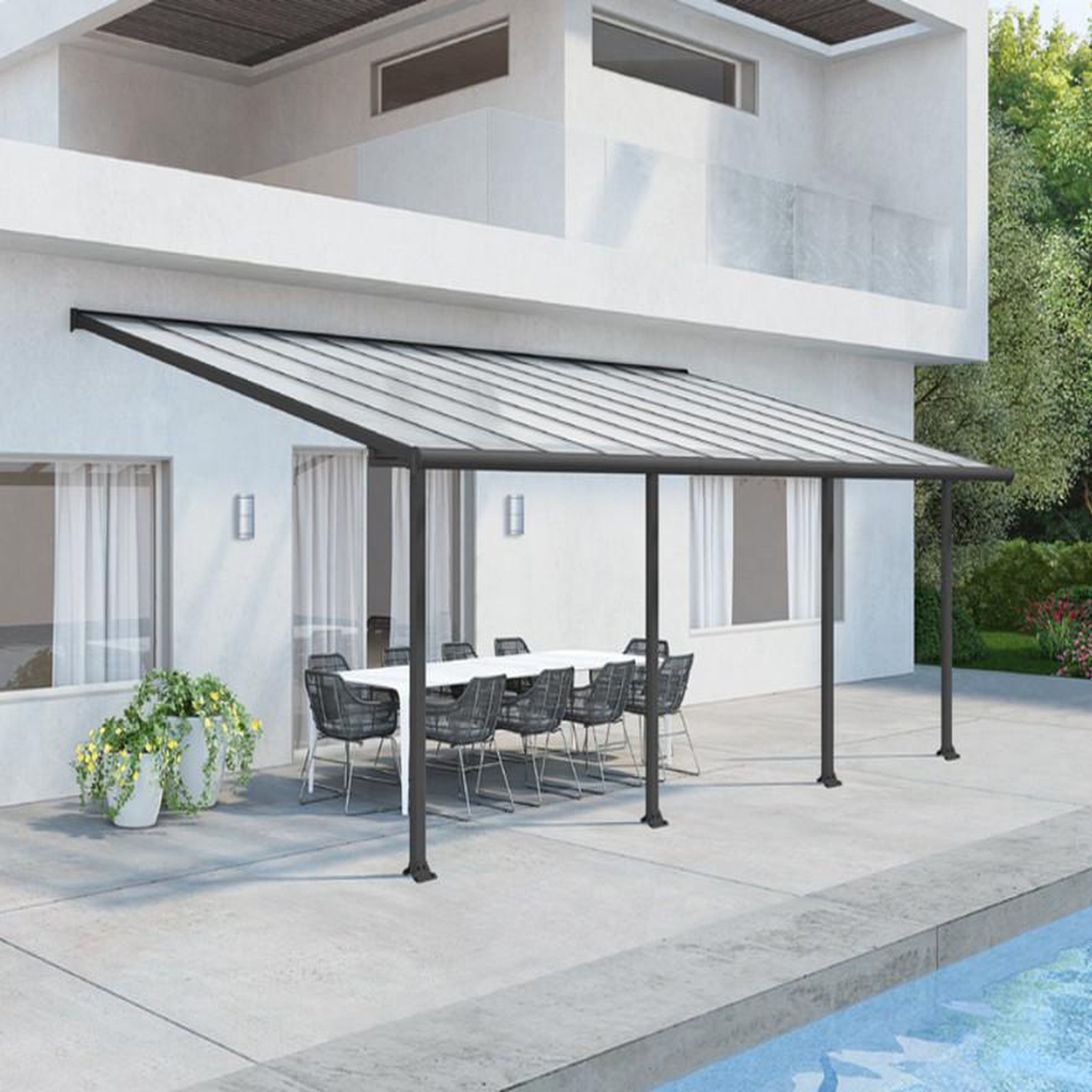 Palram Pergola 21.8m² gris anthracite - 704353