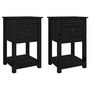 Voir la diapositive 2 : VIDAXL Tables de chevet 2 pcs Noir 40x35x61,5 cm Bois de pin massif