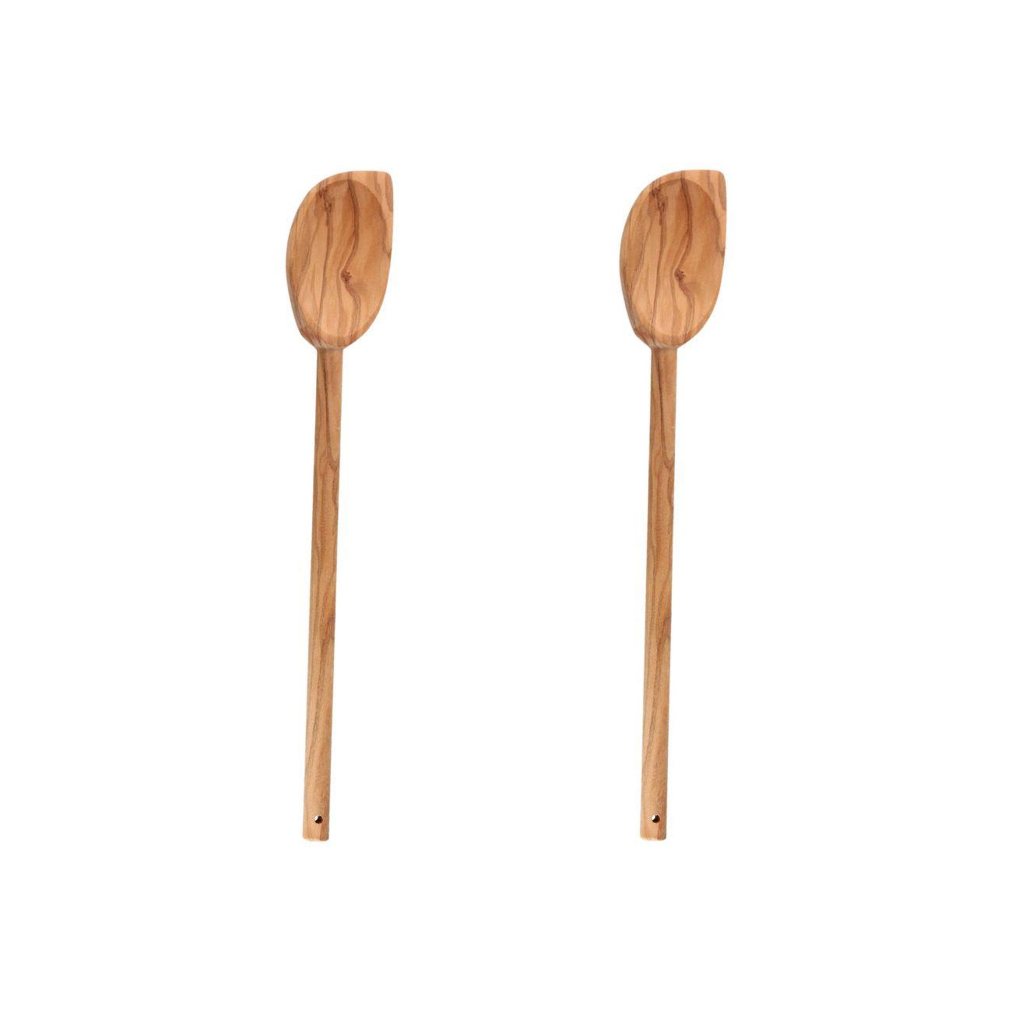 Fackelmann Ensemble de 2 cuillères de cuisine en bois à bout pointu fackelmann édition bois d'olivier