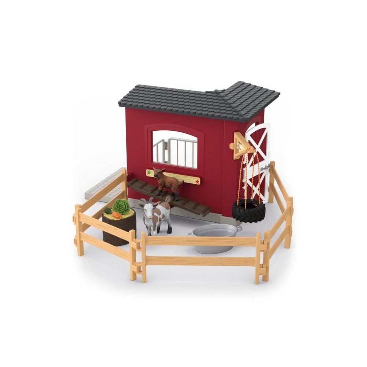 Schleich Figurine �table pour chevres, Schleich 42726 Gamme Farm World