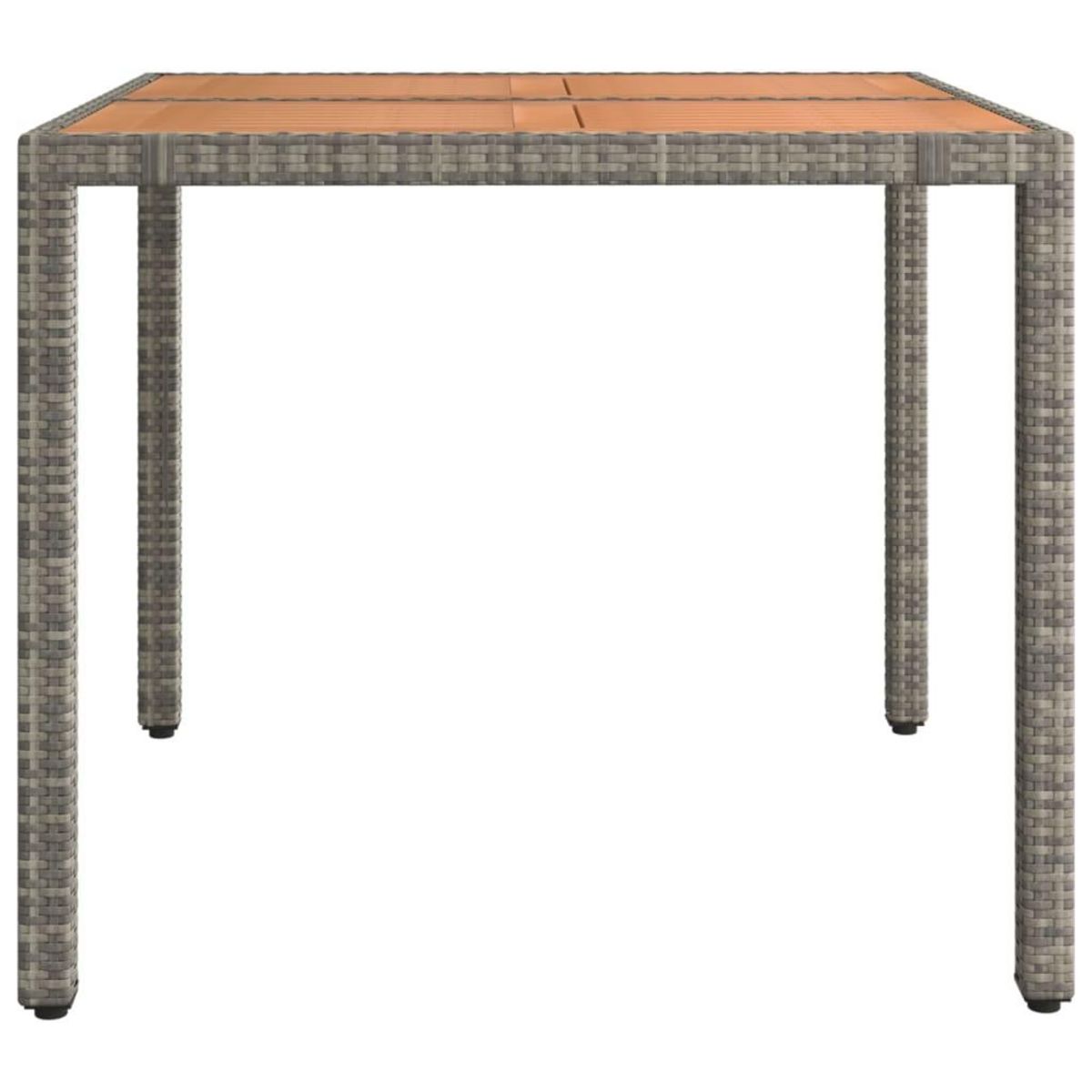 VIDAXL Table de jardin et dessus en bois Gris Resine tressee et acacia