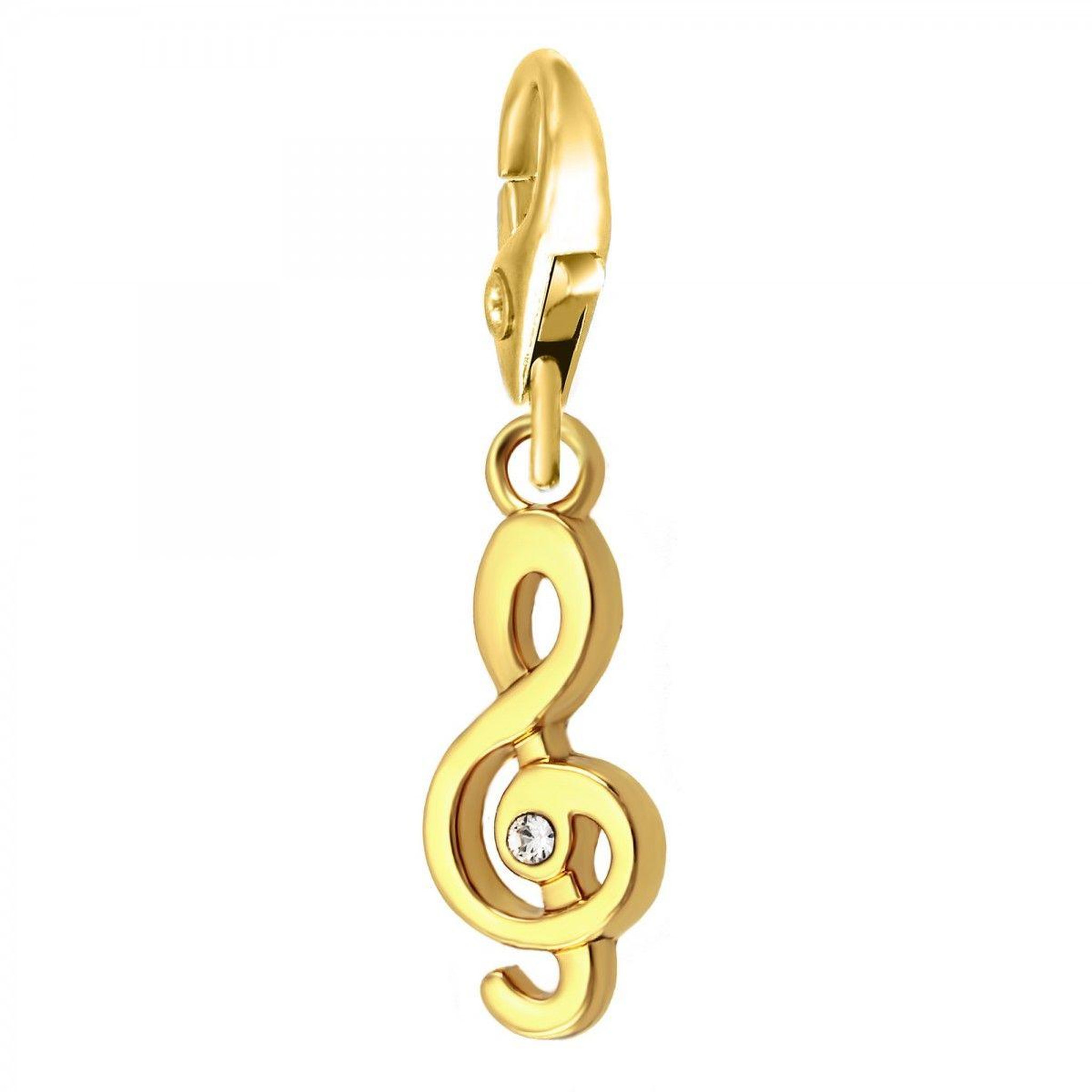 SC CRYSTAL Charm clé de sol SC Crystal orné de Cristaux scintillants