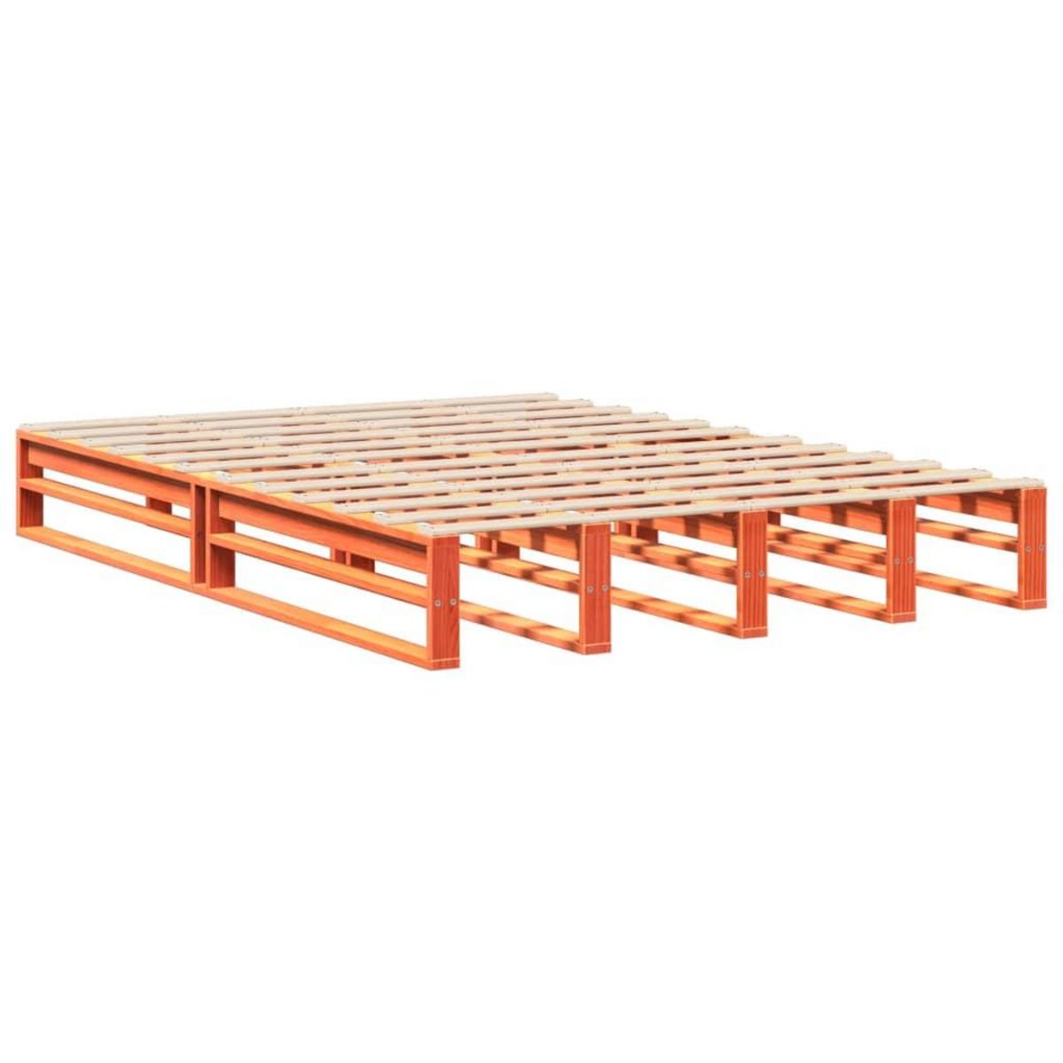 VIDAXL Cadre de lit sans matelas cire marron 140x200cm bois pin massif