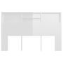 Voir la diapositive 5 : VIDAXL Armoire de tete de lit Blanc brillant 160x19x103,5 cm