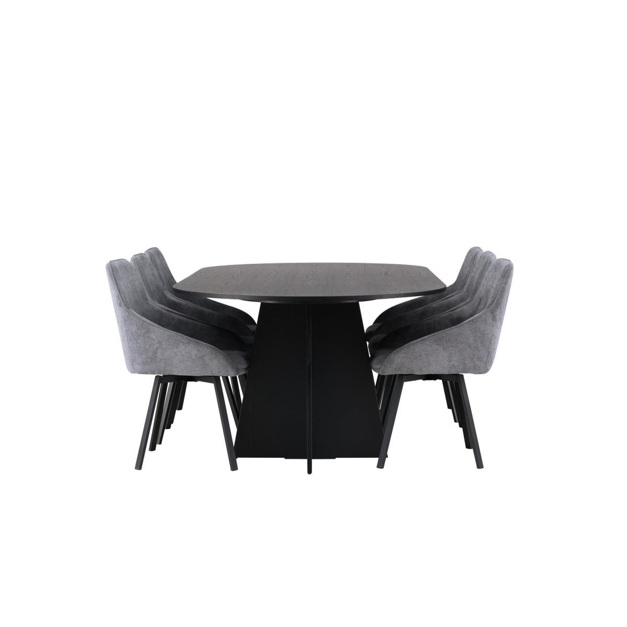 Voir la diapositive 3 : Paris Prix Ensemble table à manger & 6 chaises  bootcut & rosie  230cm noir & gris