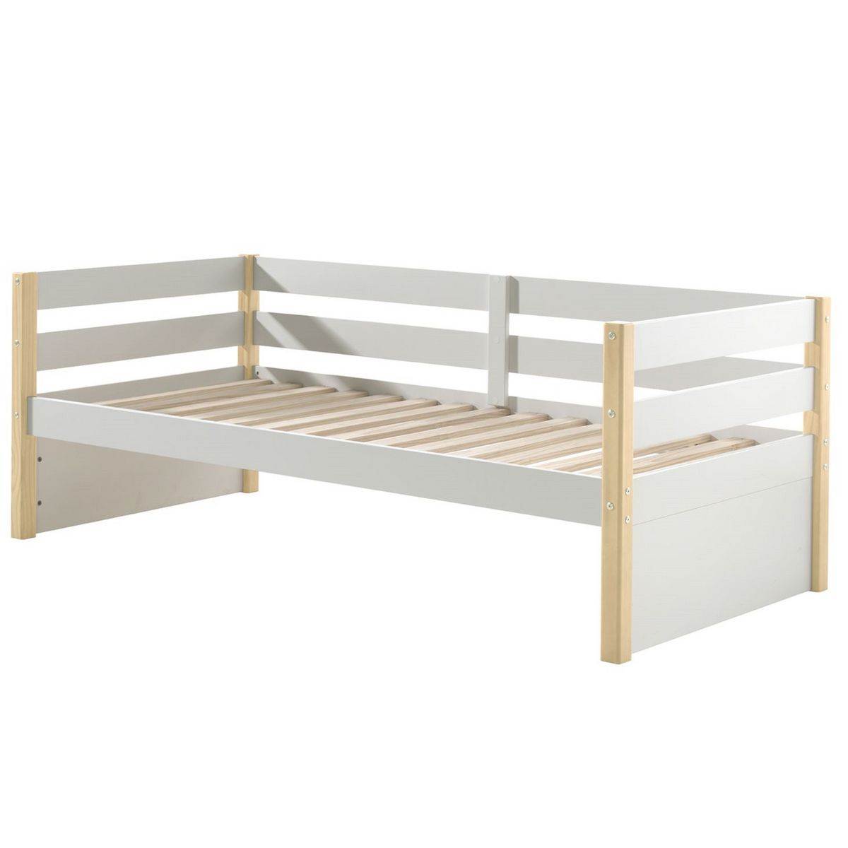 Lit banquette en bois coloris blanc 90 x 200 cm MARGE