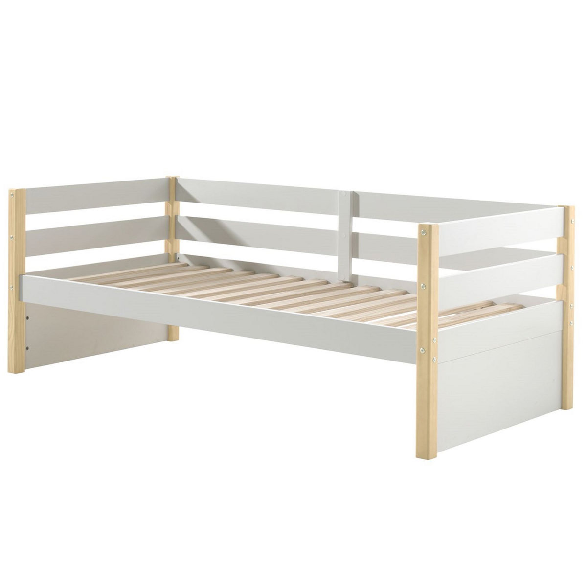 Lit banquette en bois coloris blanc 90 x 200 cm MARGE