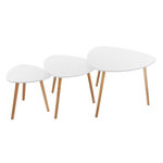 ATMOSPHERA Lot de 3 Tables à Café Gigognes  Mileo  60cm Blanc