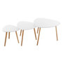 Voir la diapositive 1 : ATMOSPHERA Lot de 3 Tables à Café Gigognes  Mileo  60cm Blanc