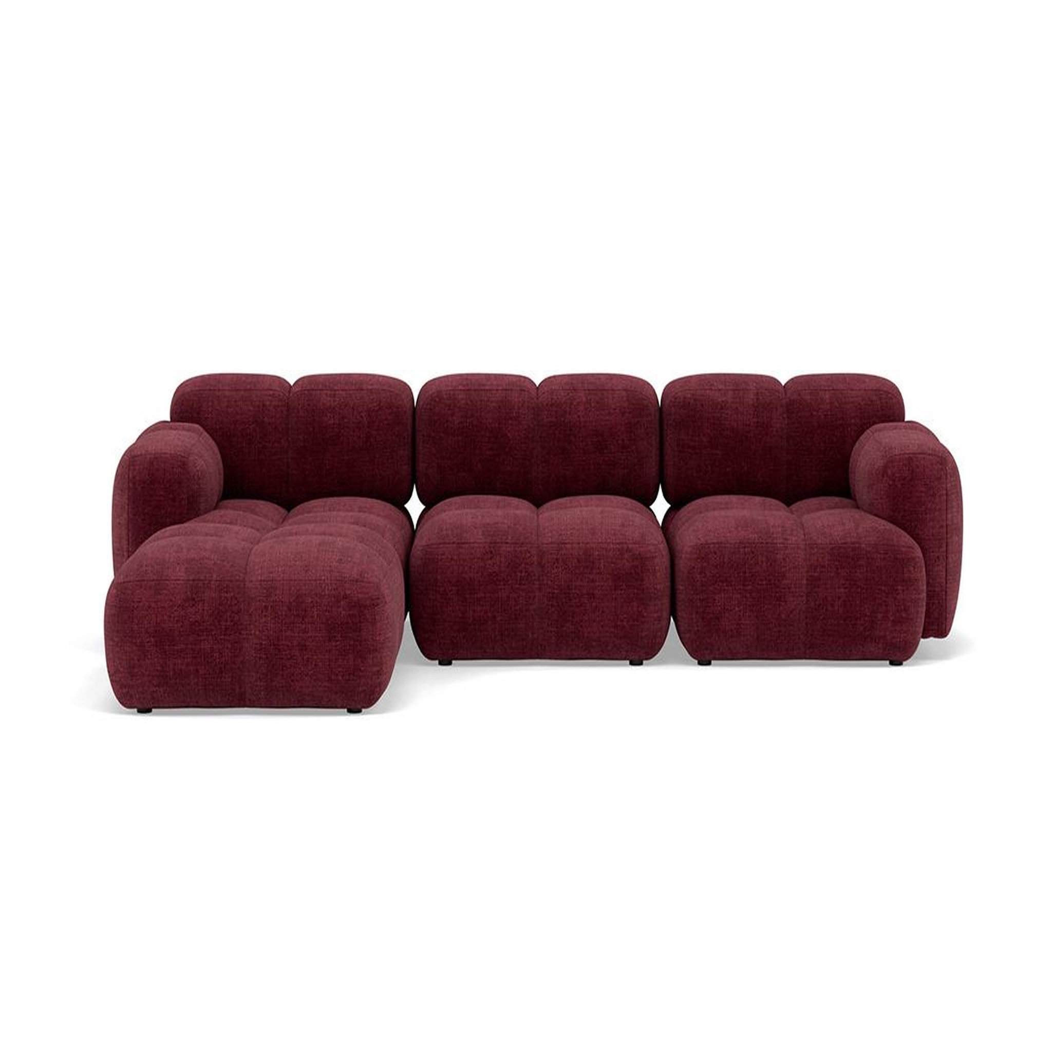 Voir la diapositive 1 : BEST MOBILIER Grace - canapé modulable d'angle réversible 4 places en velours texturé