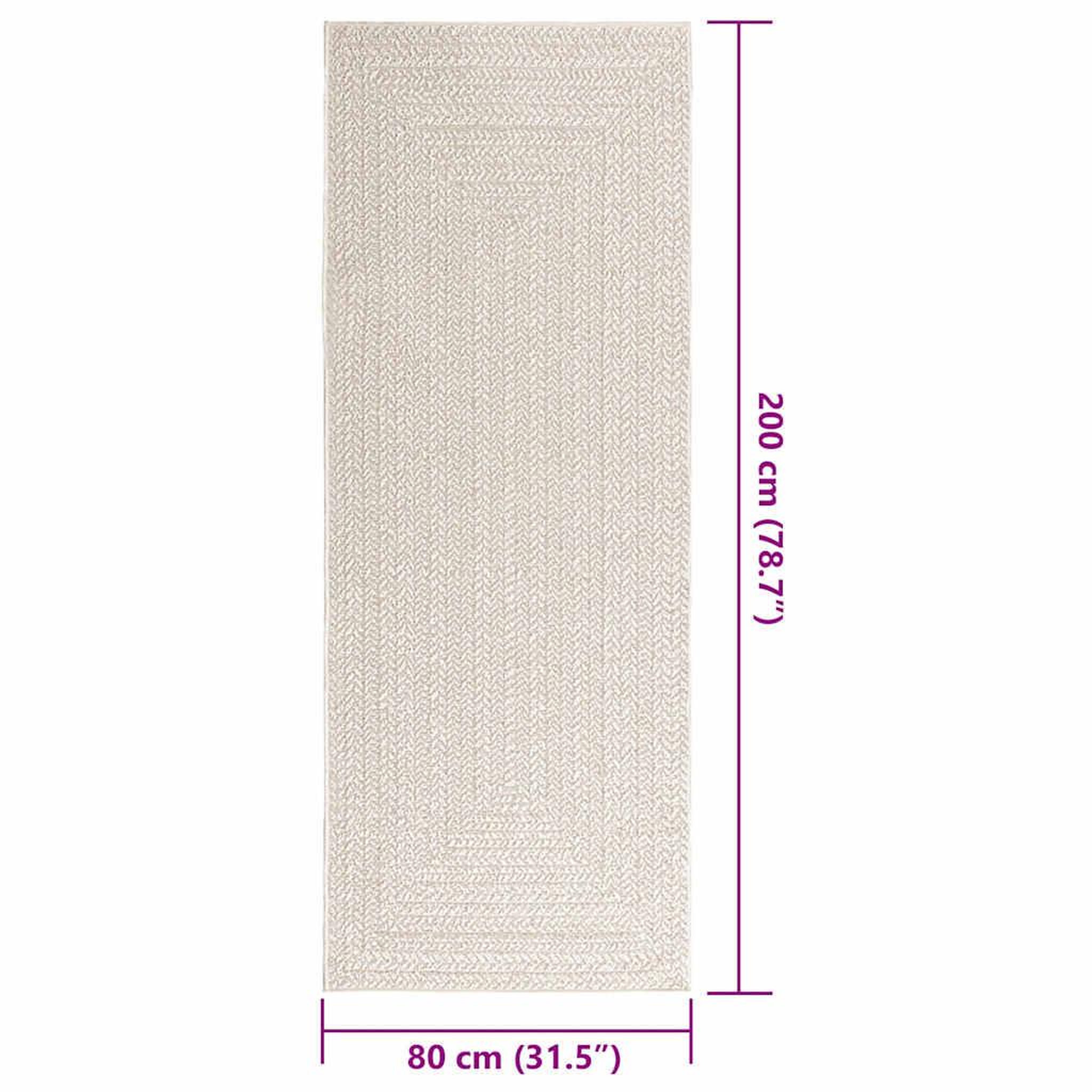 Voir la diapositive 6 : VIDAXL Tapis ZIZUR creme 80x200 cm aspect de jute interieur exterieur
