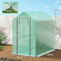 Voir la diapositive 3 : OUTSUNNY Serre de jardin 2 tablettes dim. 1,86L x 1,2l x 1,9H m porte déroulante acier PE haute densité 140 g/m² vert