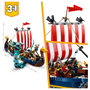 Voir la diapositive 5 : LEGO Creator 31132 La bateau viking et le serpent de Midgard, jouet à construire