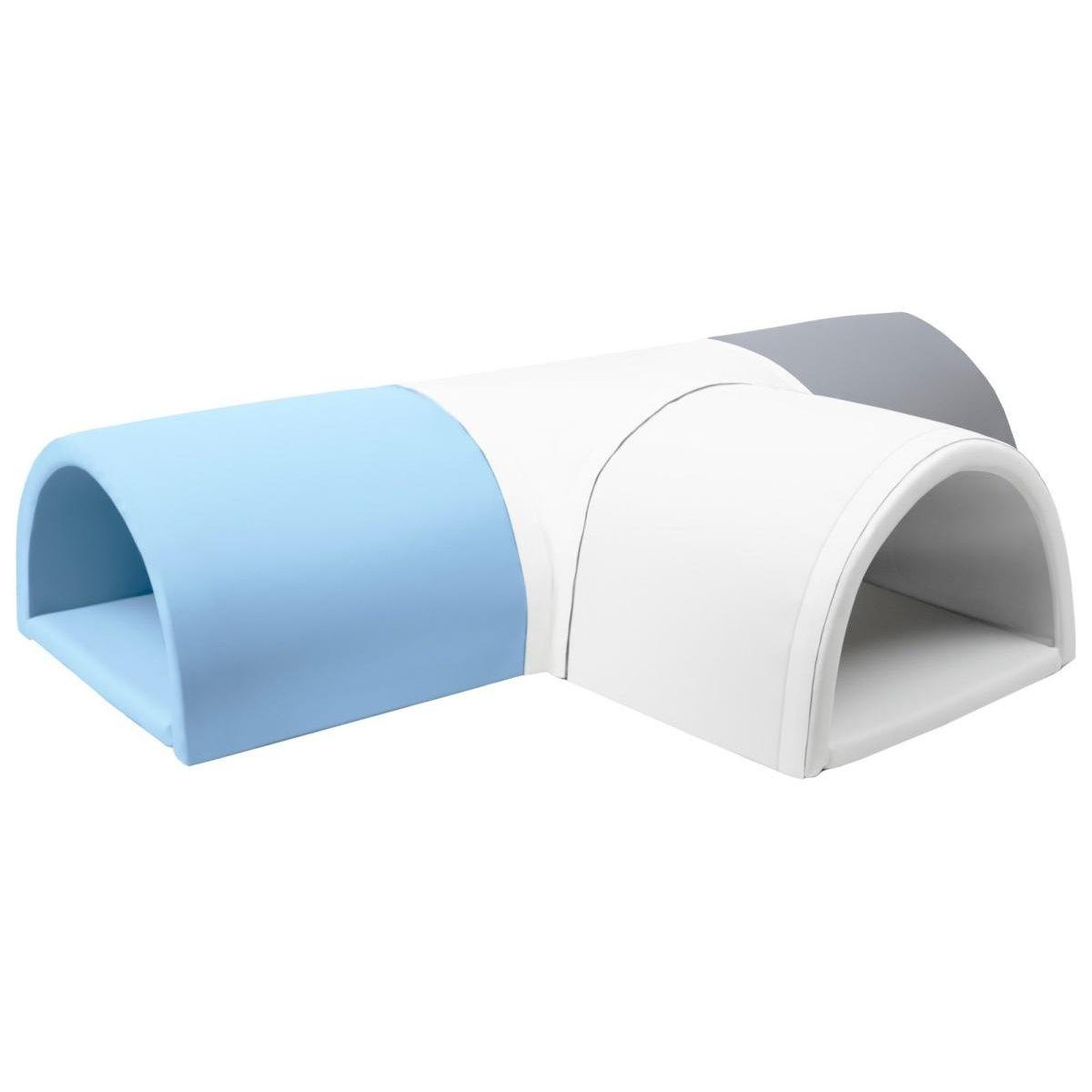VELINDA Tunnel en T 4 pièces en mousse — blanc, bleu clair, gris