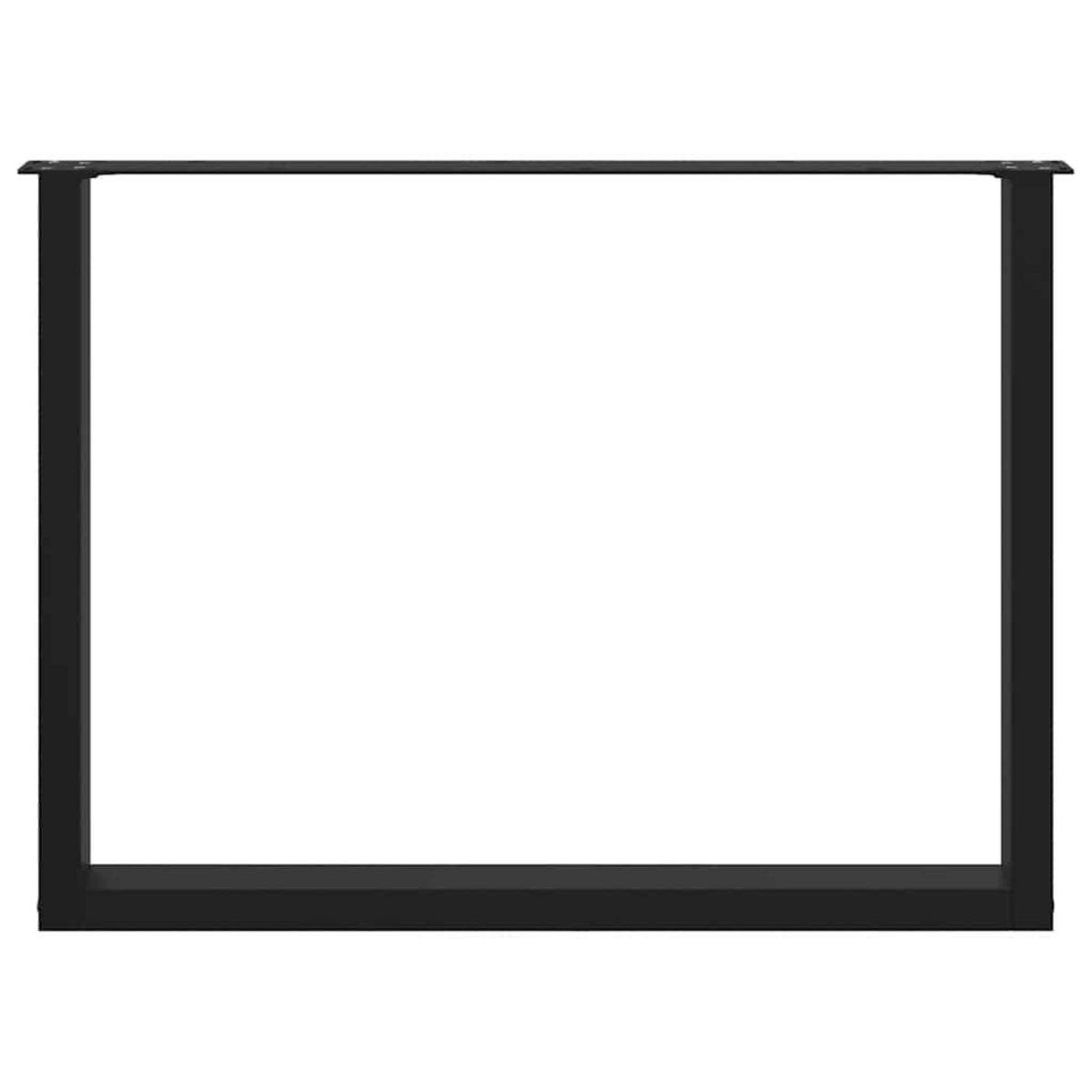 VIDAXL Pieds de table a manger forme de U 2 pcs noir 100x(72-73) cm