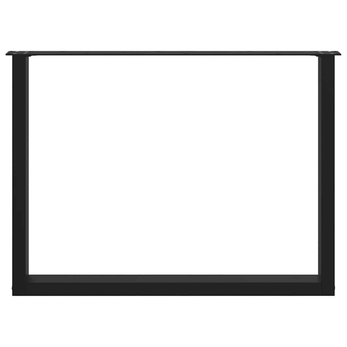 VIDAXL Pieds de table a manger forme de U 2 pcs noir 100x(72-73) cm