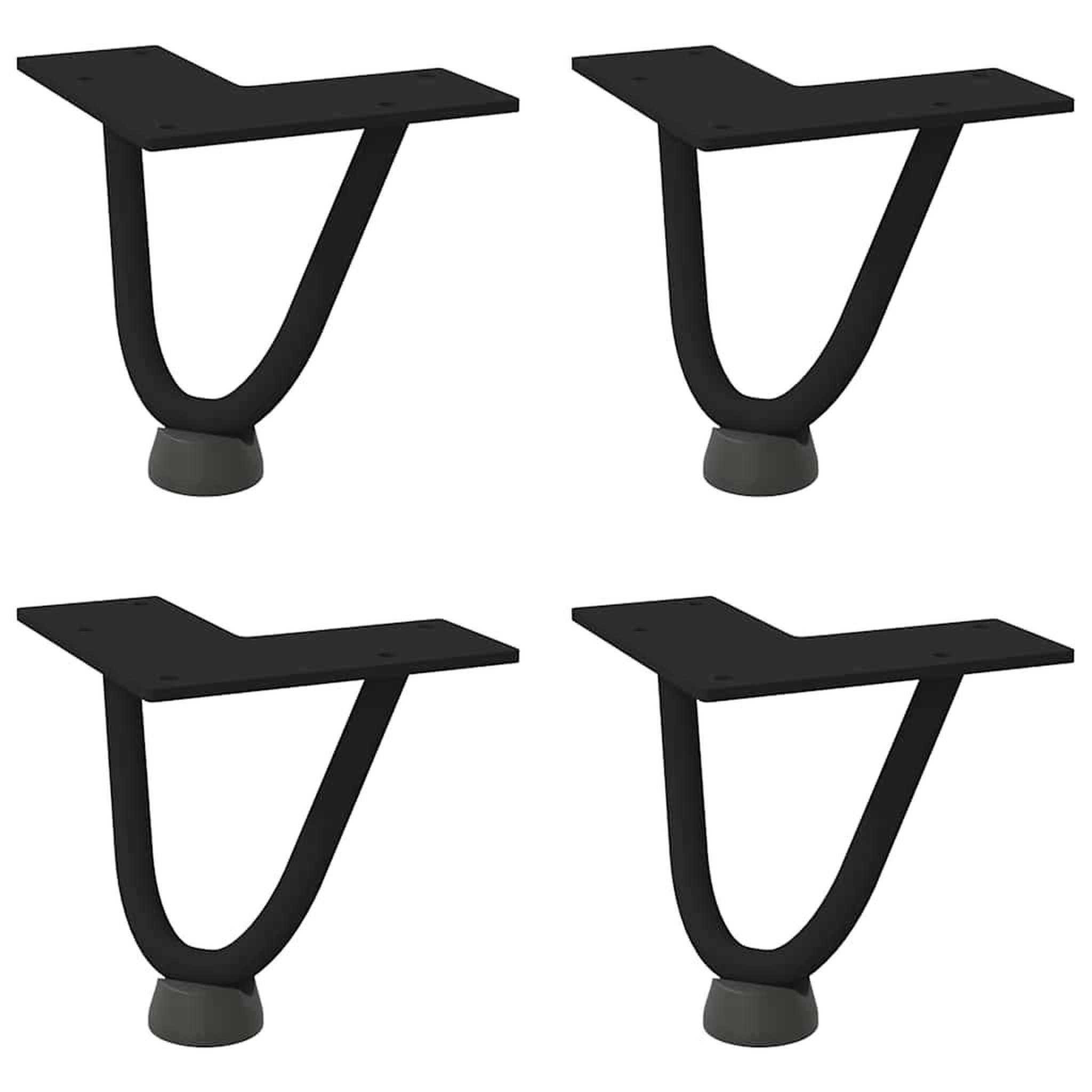 Voir la diapositive 2 : VIDAXL Pieds de table en forme d'epingle a cheveux 10 cm acier massif