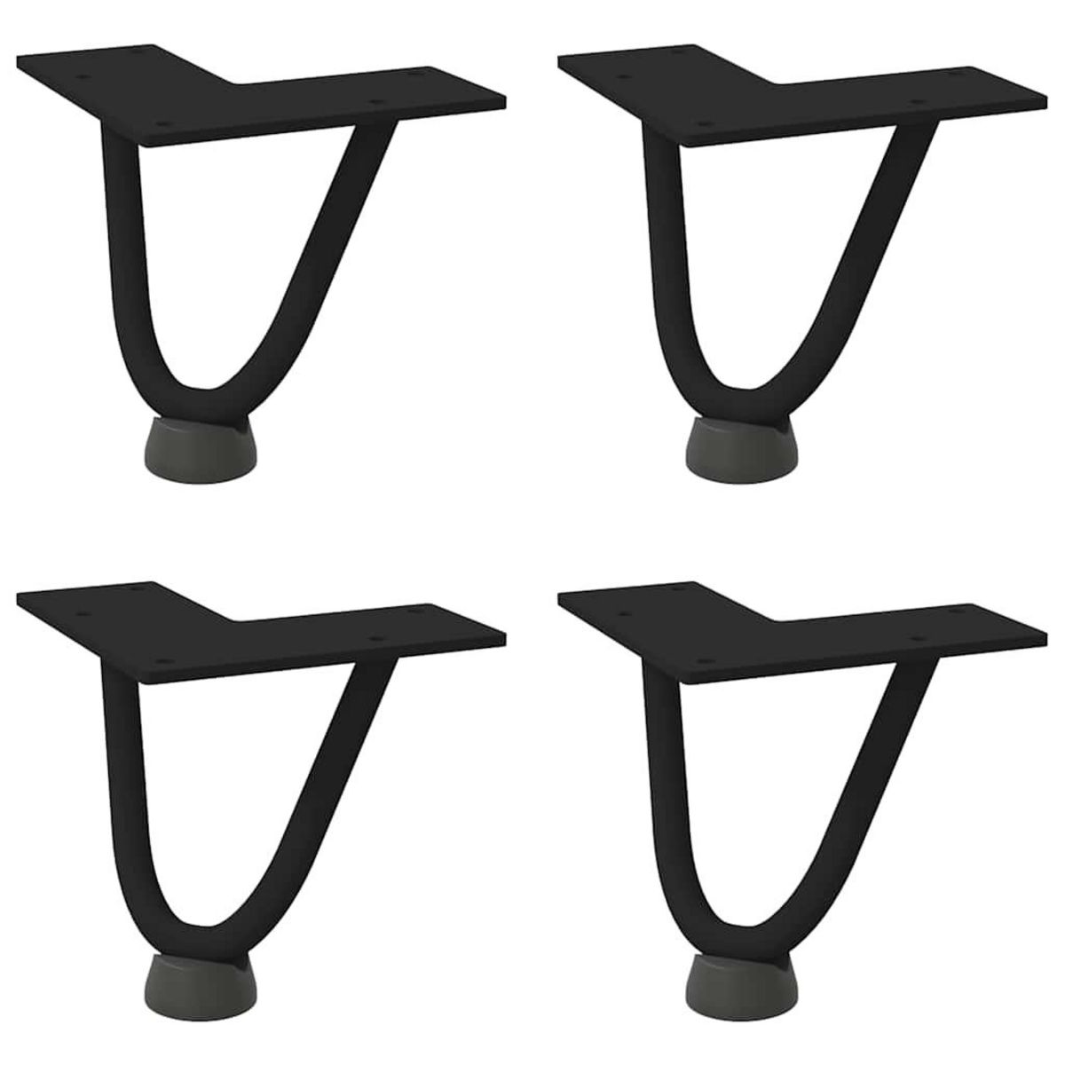 VIDAXL Pieds de table en forme d'epingle a cheveux 10 cm acier massif