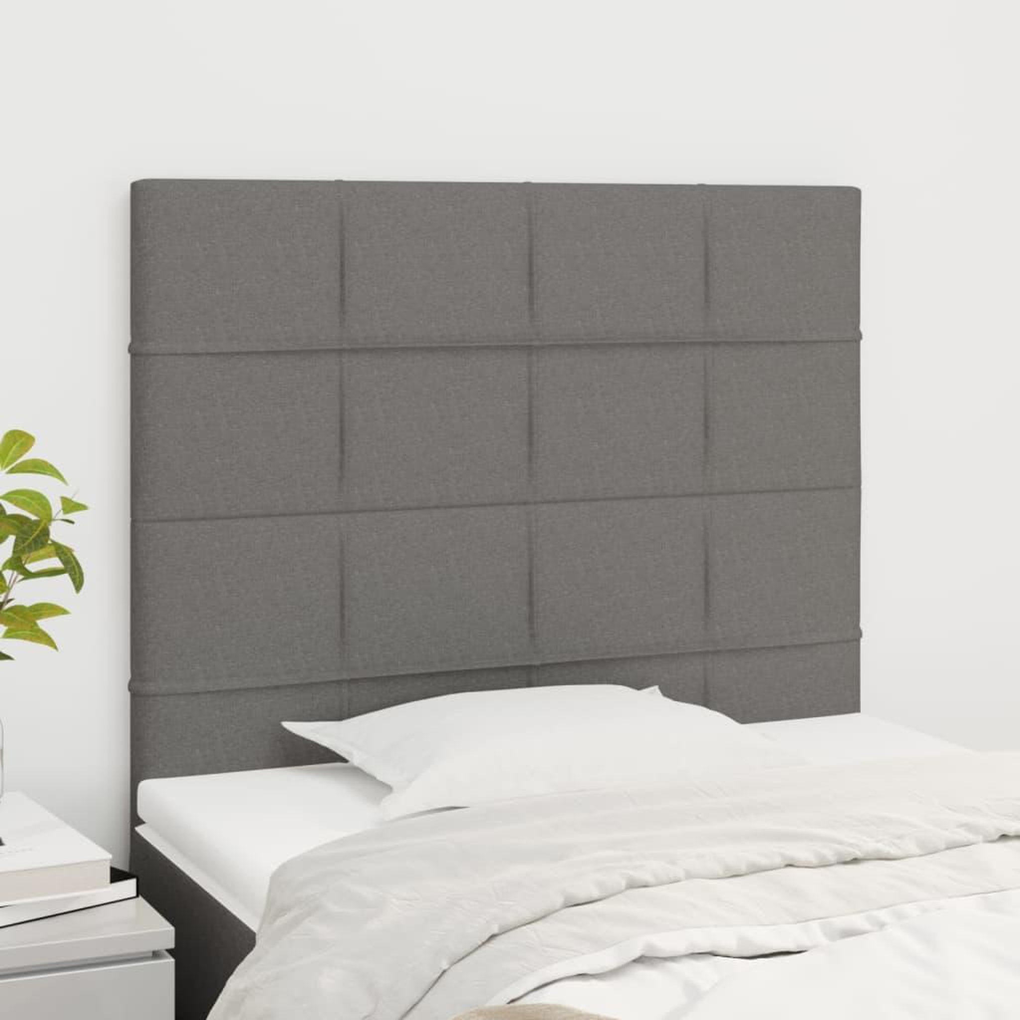 Voir la diapositive 1 : VIDAXL Tetes de lit 2 pcs Gris fonce 100x5x78/88 cm Tissu