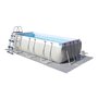 BESTWAY Kit grande piscine tubulaire - Topaze grise - piscine rectangulaire 4x2m avec pompe de filtration. bâche de protection. tapis de sol et échelle. piscine hors sol armature acier