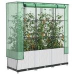 VIDAXL Jardiniere surelevee avec housse aspect rotin 120x40x138 cm