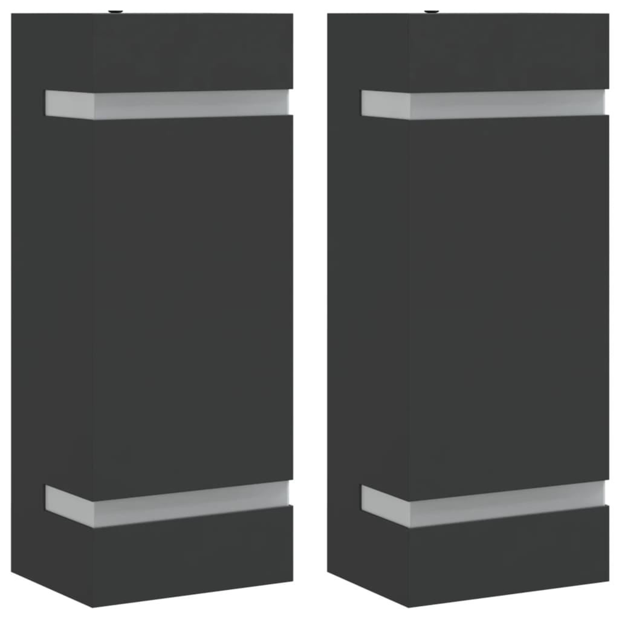 Voir la diapositive 2 : VIDAXL Appliques murales d'exterieur 2 pcs noir acier inoxydable