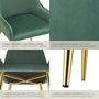 Voir la diapositive 5 : tectake Chaise rembourrée en velours rembourré vert Lot de 6