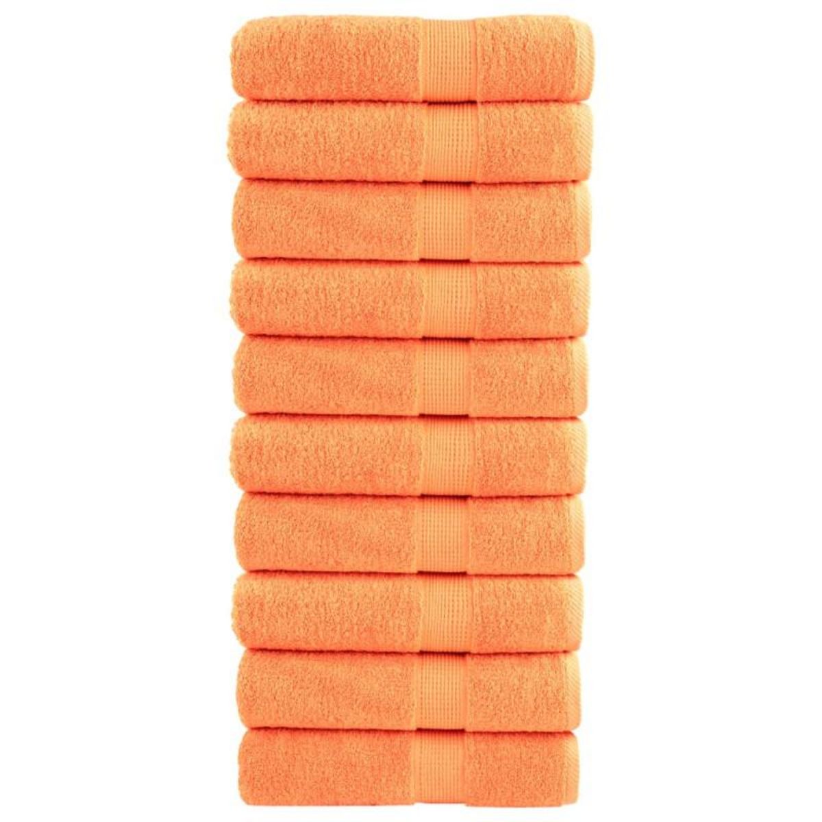 VIDAXL Serviettes de douche de qualité supérieure SOLUND 10 pcs orange