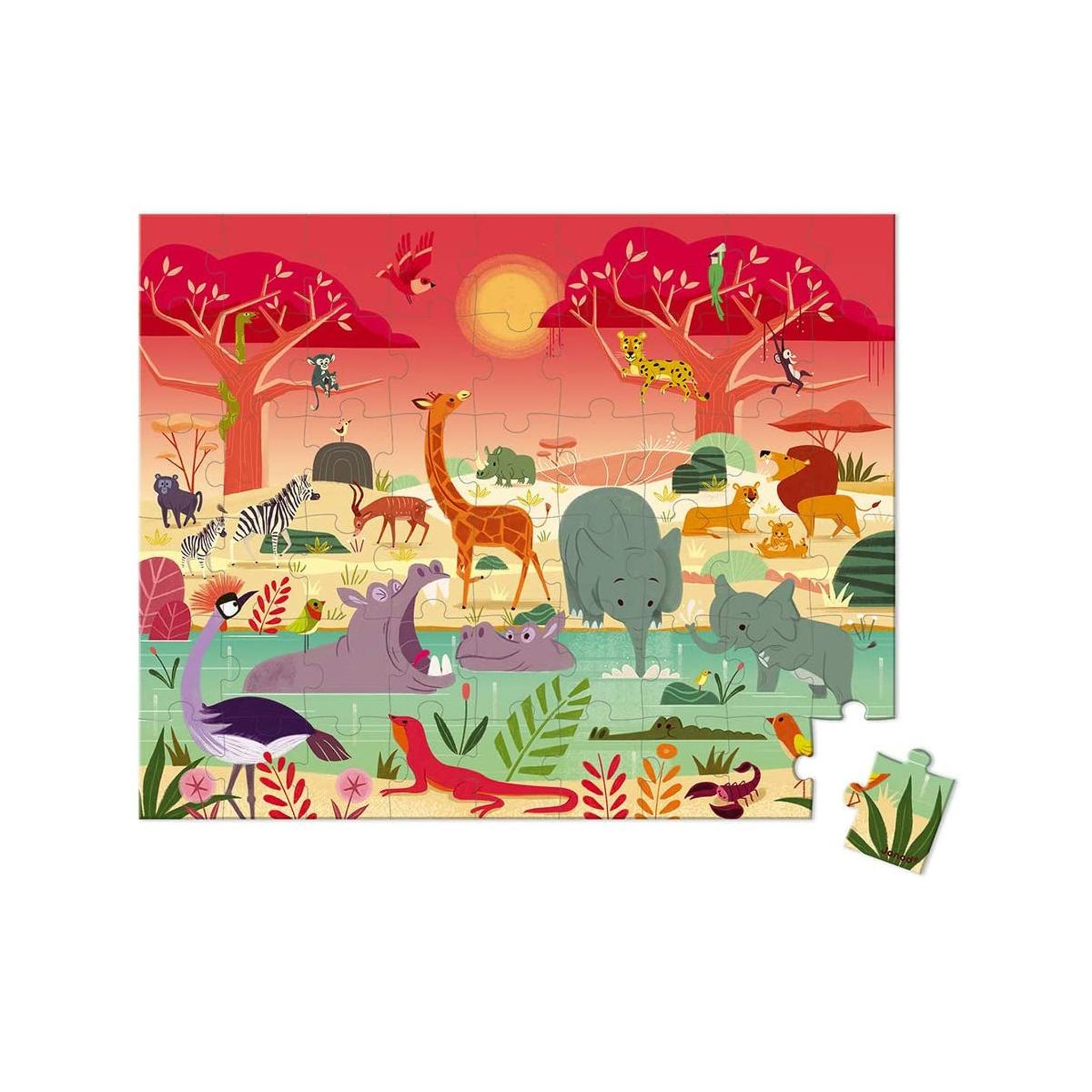 JANOD Puzzle la rerserve animaliere - 54 pieces