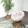 Voir la diapositive 2 : CONCEPT USINE Fauteuil effet rotin avec coussin PAPASAN