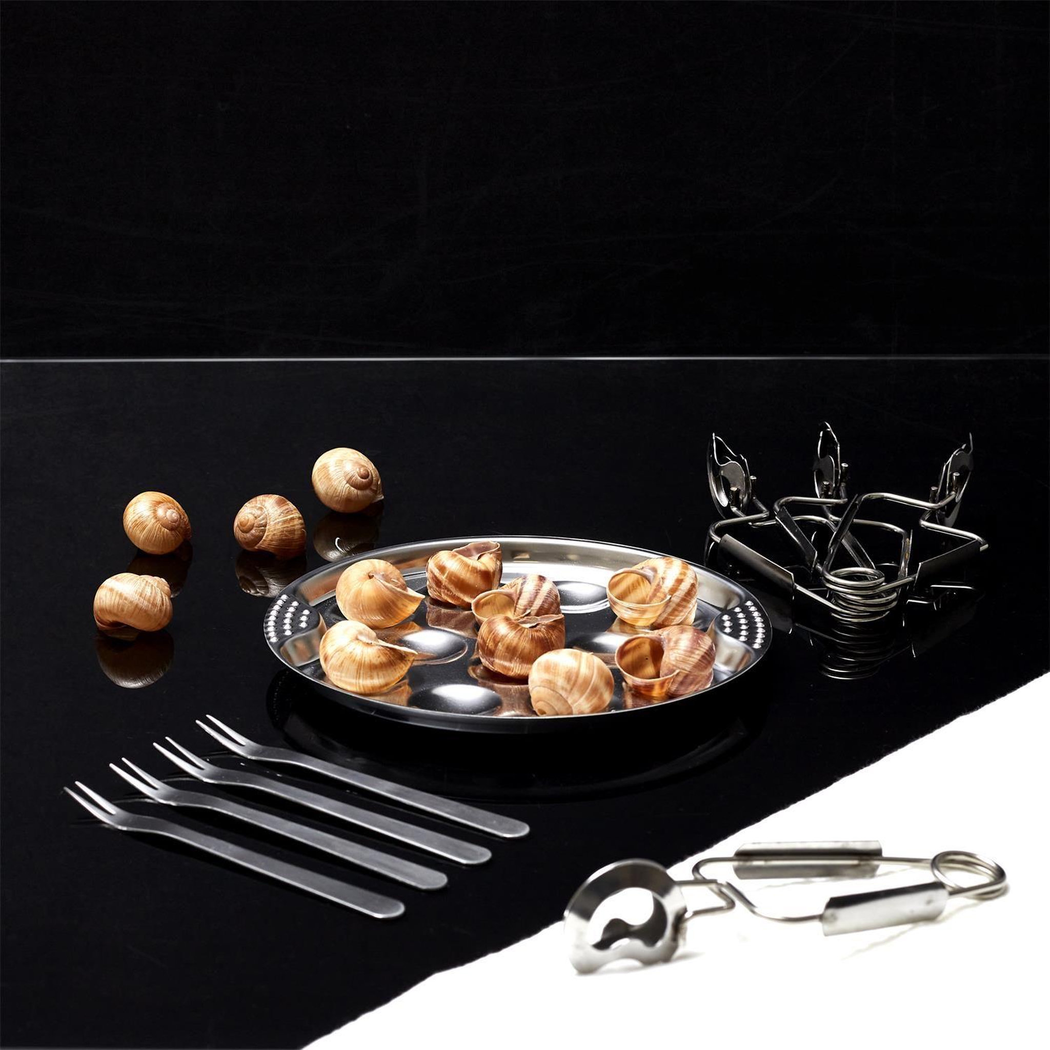 Voir la diapositive 2 : The Home Deco Factory Service à escargots inox pour 4 personnes