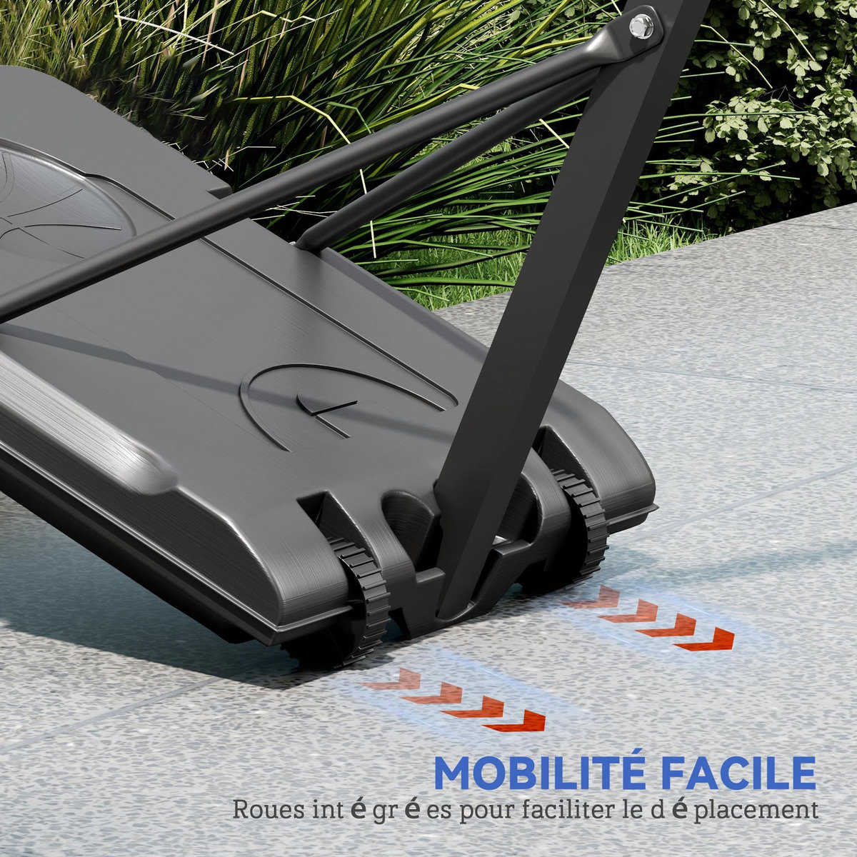 HOMCOM Panier de basketball sur pied hauteur réglable H.146-236 cm lestage roulettes bleu noir