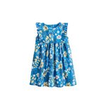 Petit Béguin Robe bébé en popeline Flora. Coloris disponibles : Bleu