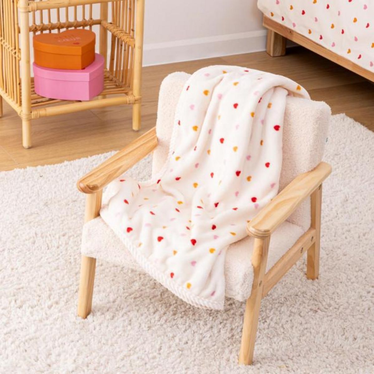 Atmosphera Kids Plaid Enfant Flanelle Cœur  Amour  75x100cm Multicolore