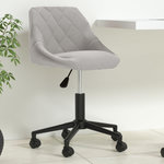 VIDAXL Chaise pivotante de bureau Gris clair Velours