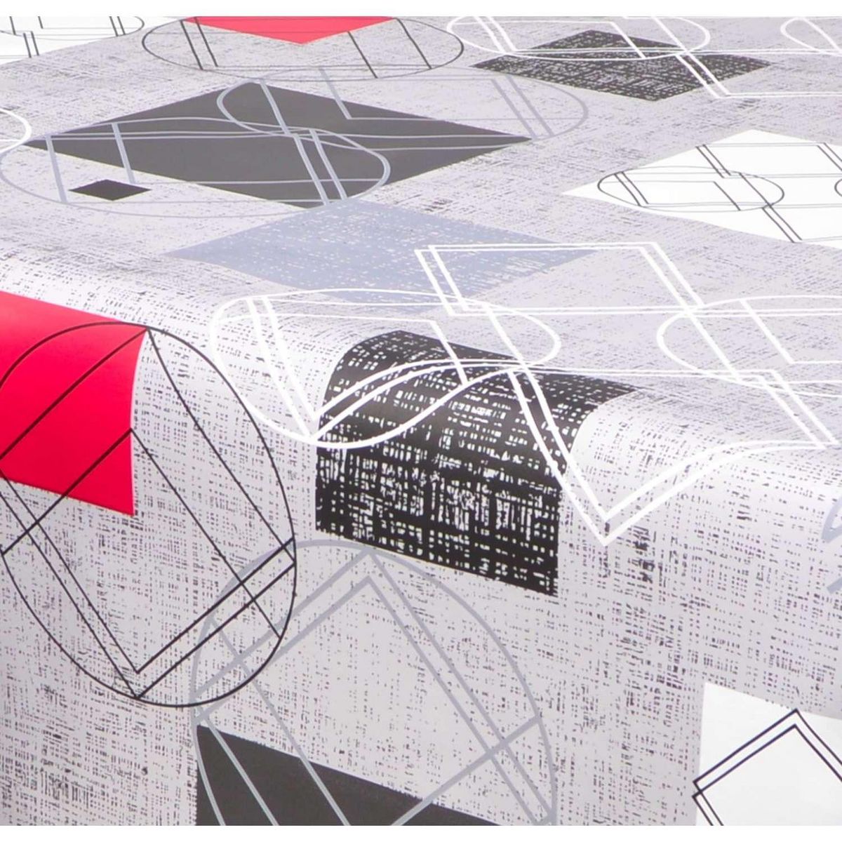 HABITABLE Nappe en toile cirée rectangulaire Moma - 140 x 250 cm - Gris