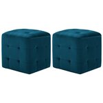VIDAXL 2 pcs Poufs Bleu 30 x 30 x 30 cm Tissu velours