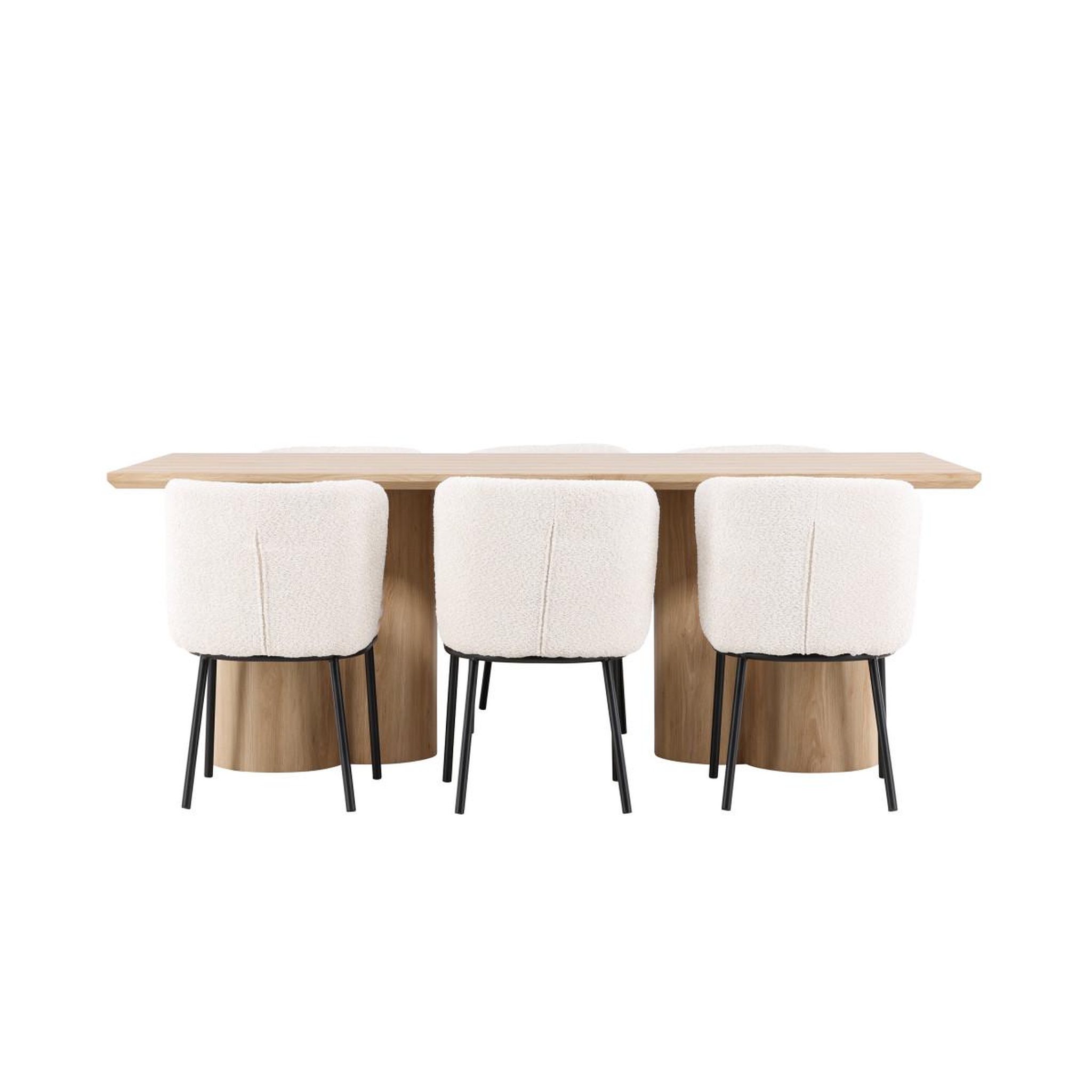 Voir la diapositive 2 : Paris Prix Ensemble table à manger & 6 chaises  olivia & agnes  210cm naturel & blanc
