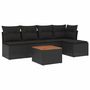 Voir la diapositive 2 : VIDAXL Salon de jardin 6 pcs avec coussins noir resine tressee