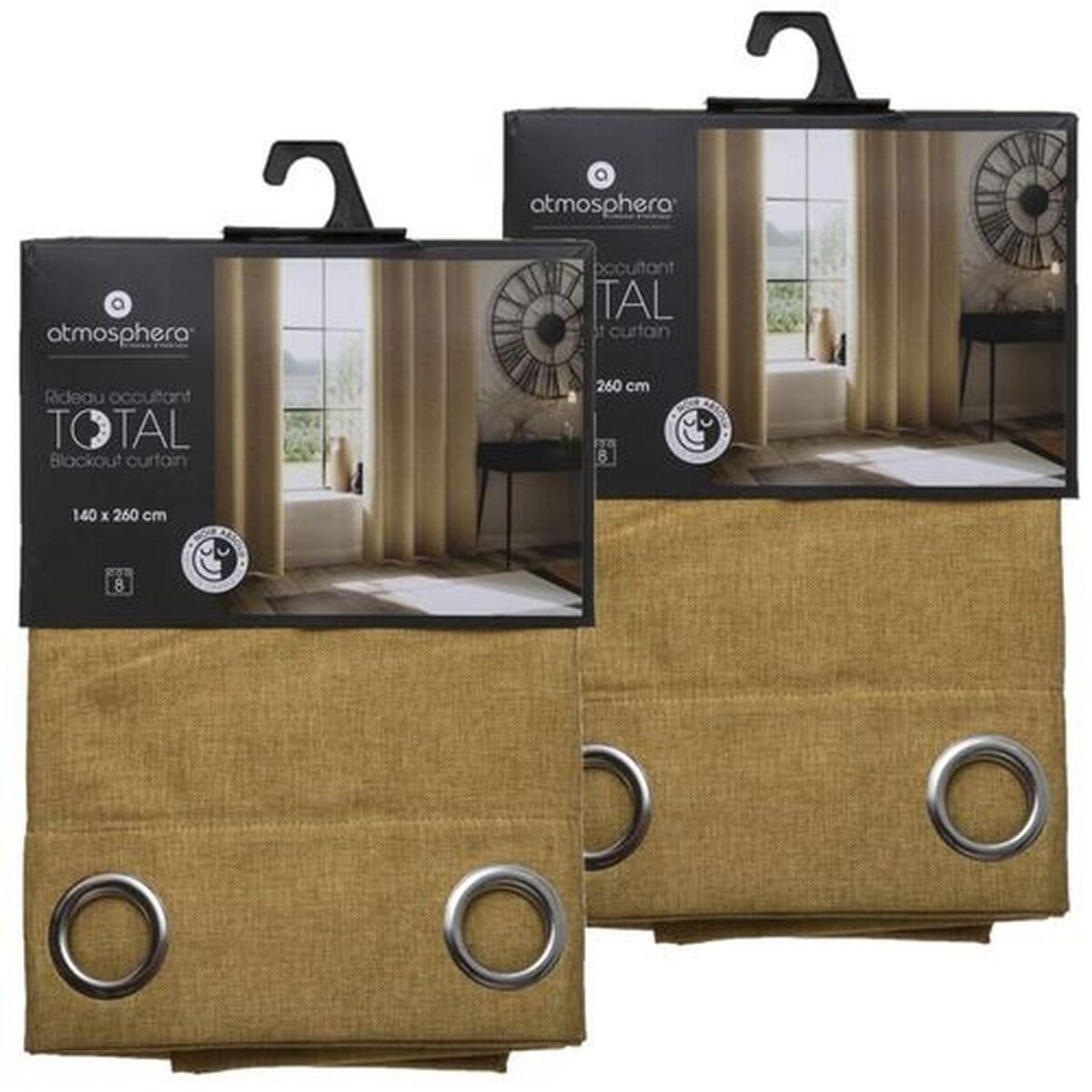 TOILINUX Lot de 2 Rideaux de salon occultants