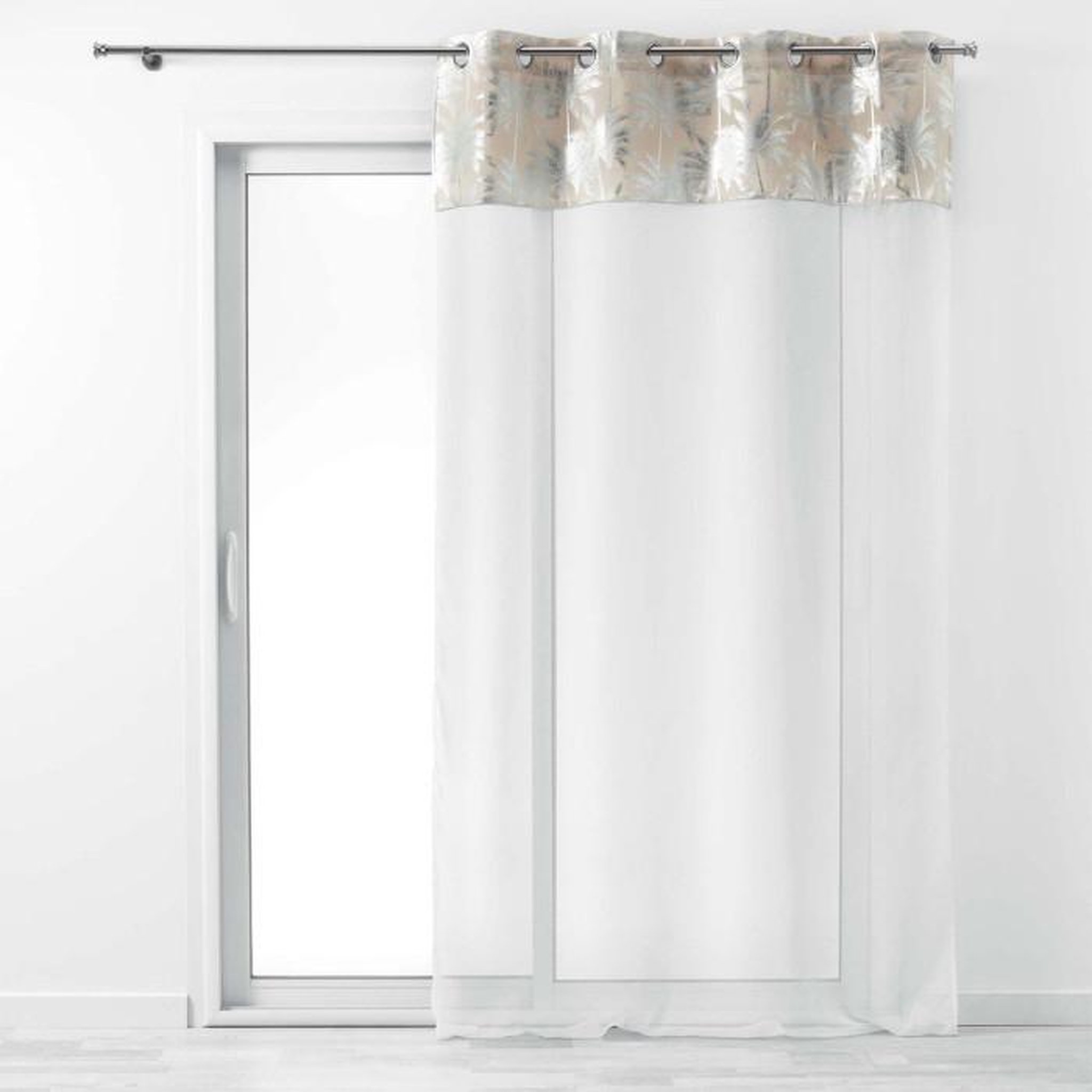 Voir la diapositive 1 : Paris Prix Rideau Voilage à Œillets  Palmy Shine  140x240cm Argent