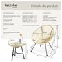Voir la diapositive 6 : tectake Ensemble de 2 chaises de jardin avec table design rétro dans le style Acapulco beige
