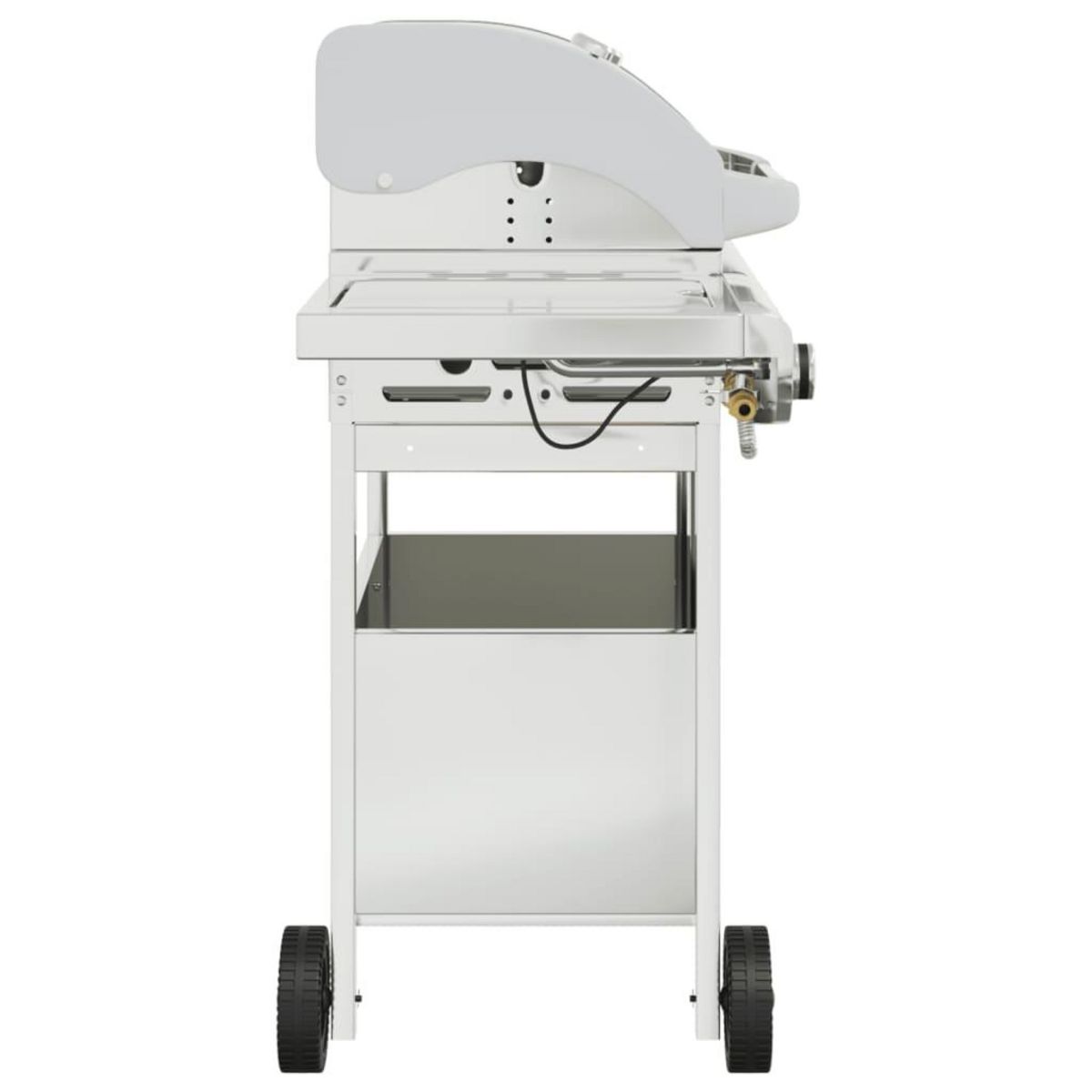 VIDAXL Barbecue gril a gaz avec 4 bruleurs argente acier inoxydable