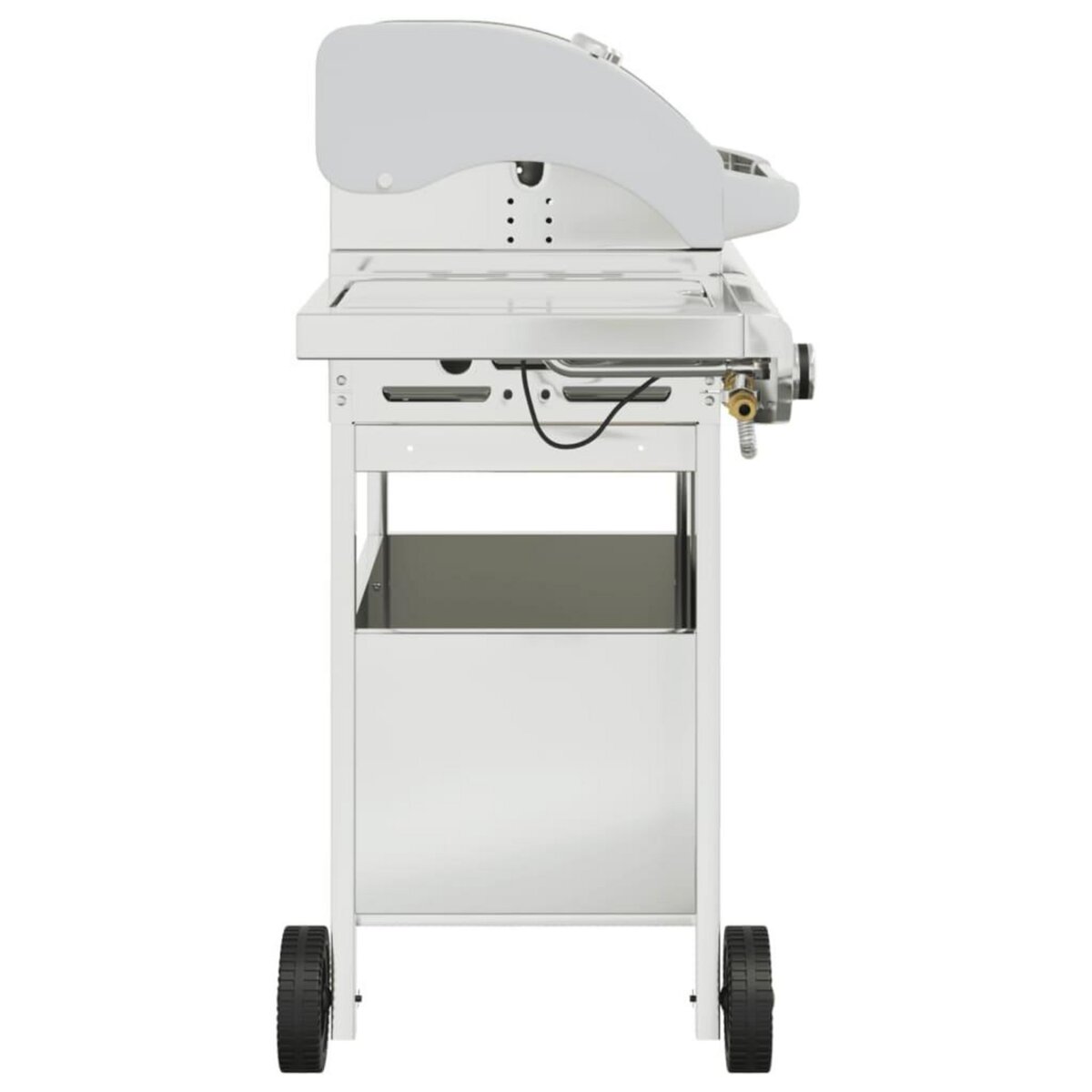 VIDAXL Barbecue gril a gaz avec 4 bruleurs argente acier inoxydable