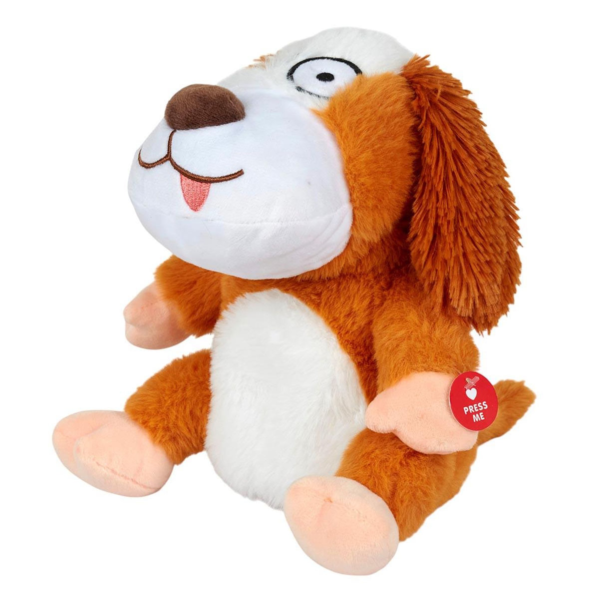 Paris Prix Peluche Animée Chien  Fou  19cm Marron