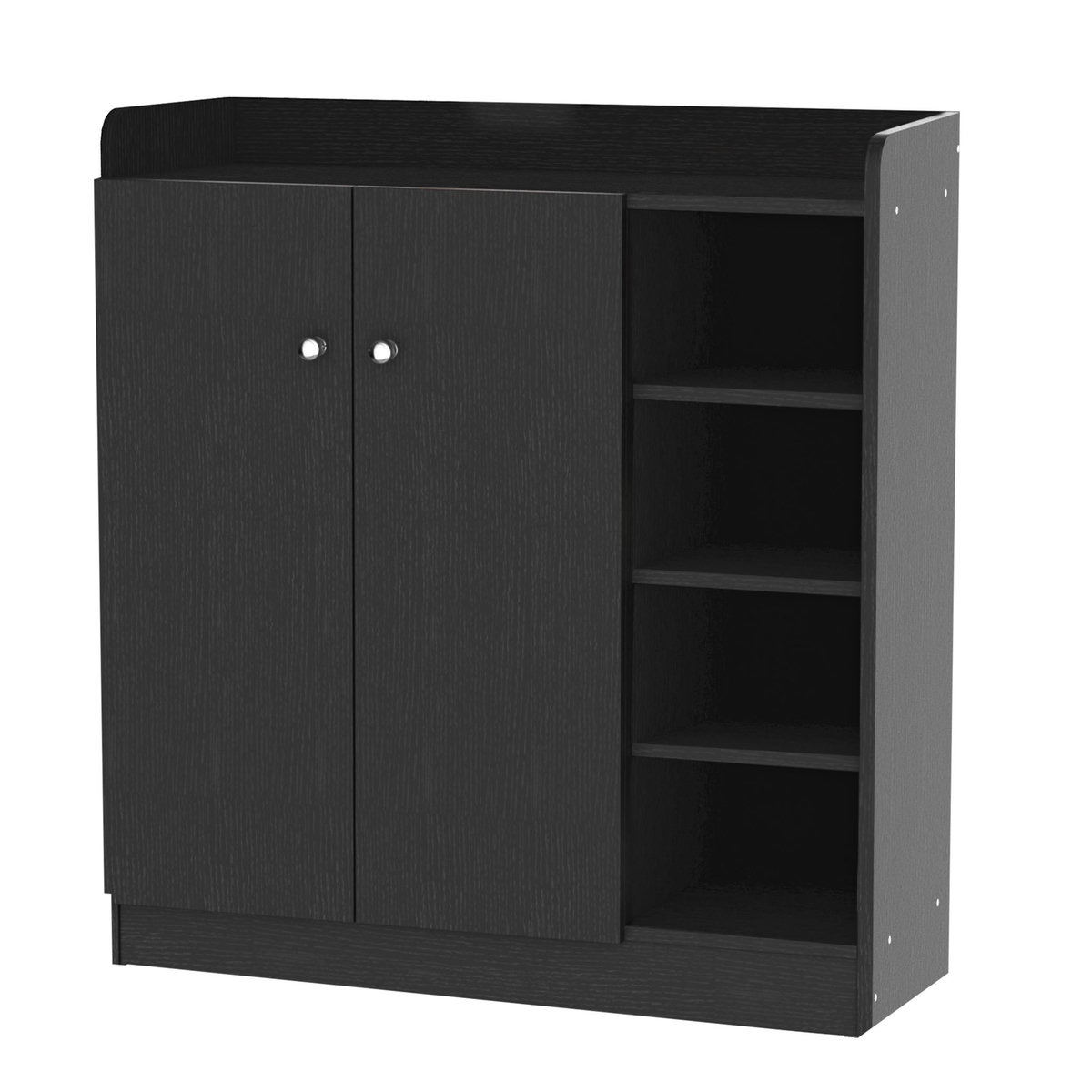HOMCOM Armoire / etagere / meuble a chaussures très pratique en panneaux de particules noir