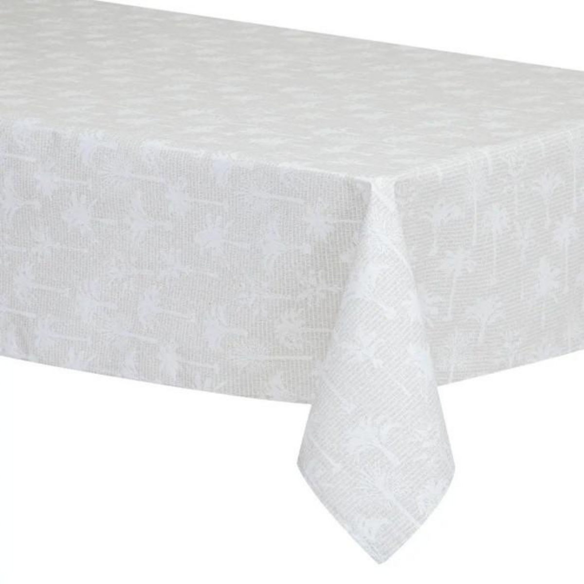 ATMOSPHERA Nappe Enduite Imprimée  Lila  150x250cm Lin & Blanc
