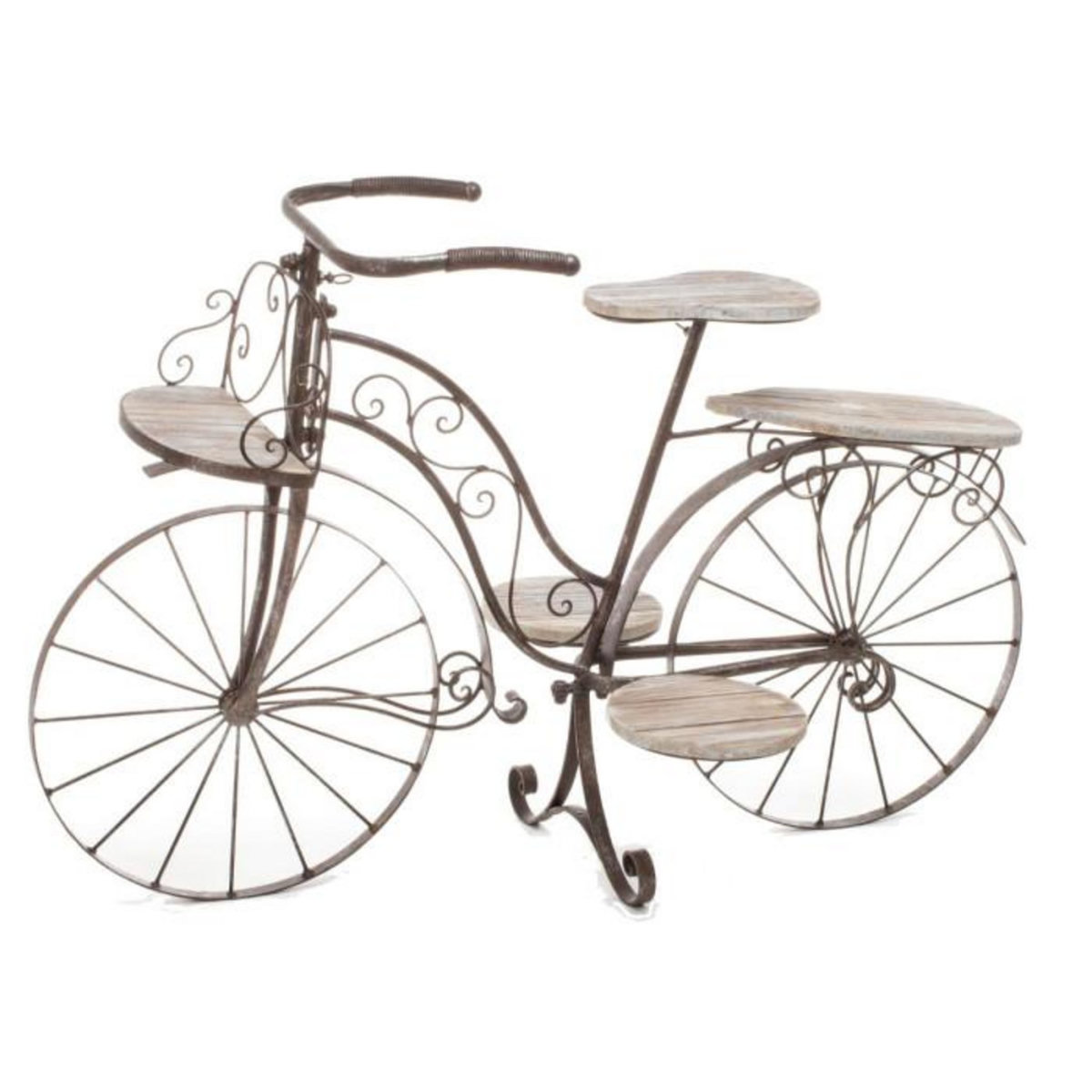 HESPERIDE Porte-Plantes en Bois  Vélo  97cm Chêne